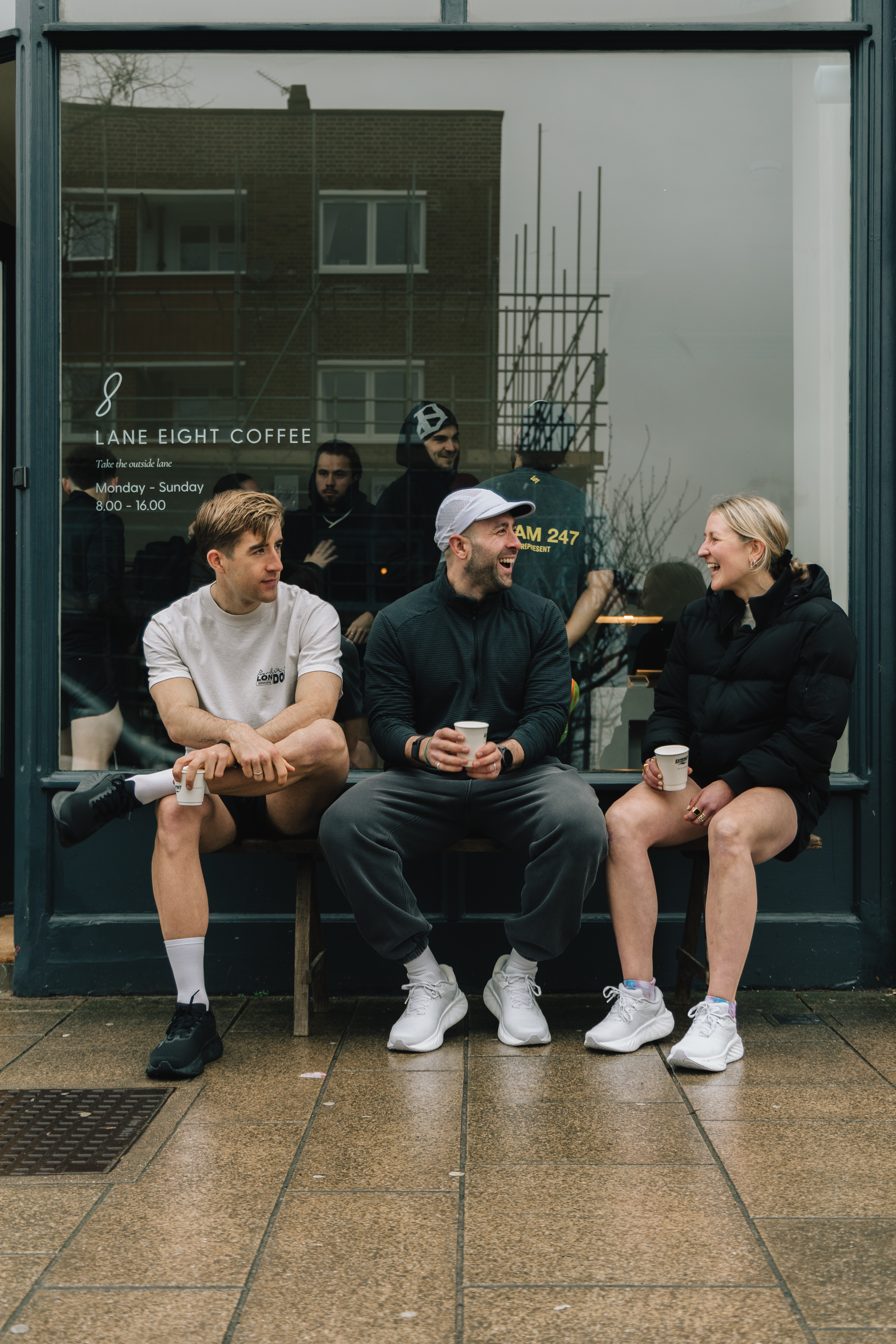 Post-run coffee with friends